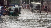 ভোরের টানা বৃষ্টিতে জলাবদ্ধ রাজধানী, হাঁটু থেকে কোমরসমান পানিতে জনদুর্ভোগ