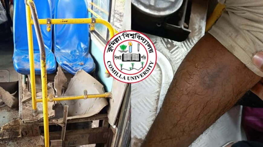 কুবির বিআরটিসি বাসের চাকা বিস্ফোরণ, আহত নারী শিক্ষার্থী
