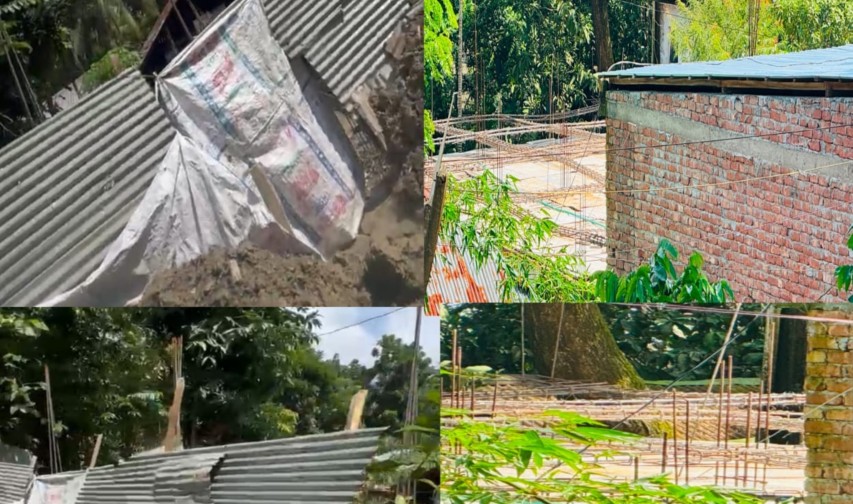 চরফ্যাশনে পানি উন্নয়ন বোর্ডের বেড়িবাঁধে বহুতল ভবন নির্মাণ, নেই নজরদারি