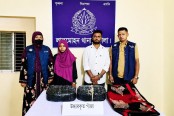 লালমোহনে ৪ কেজি গাঁজাসহ স্বামী-স্ত্রী আটক